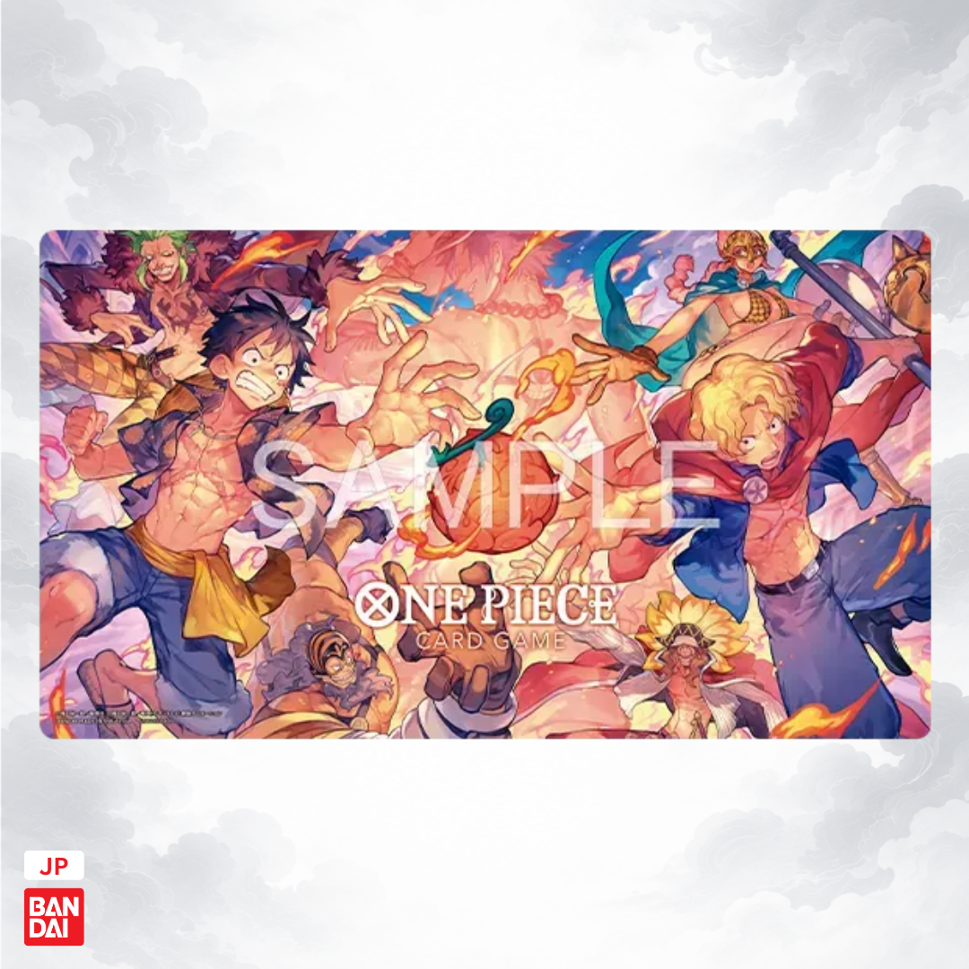 One Piece Official Playmat & Card Set – The Battle for the Mera Mera Fruit Edition (Japanese)
